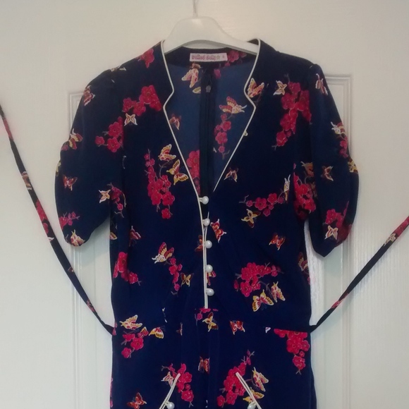 Trollied Dolly Blue Butterfly Tea dress - Picture 3 of 7